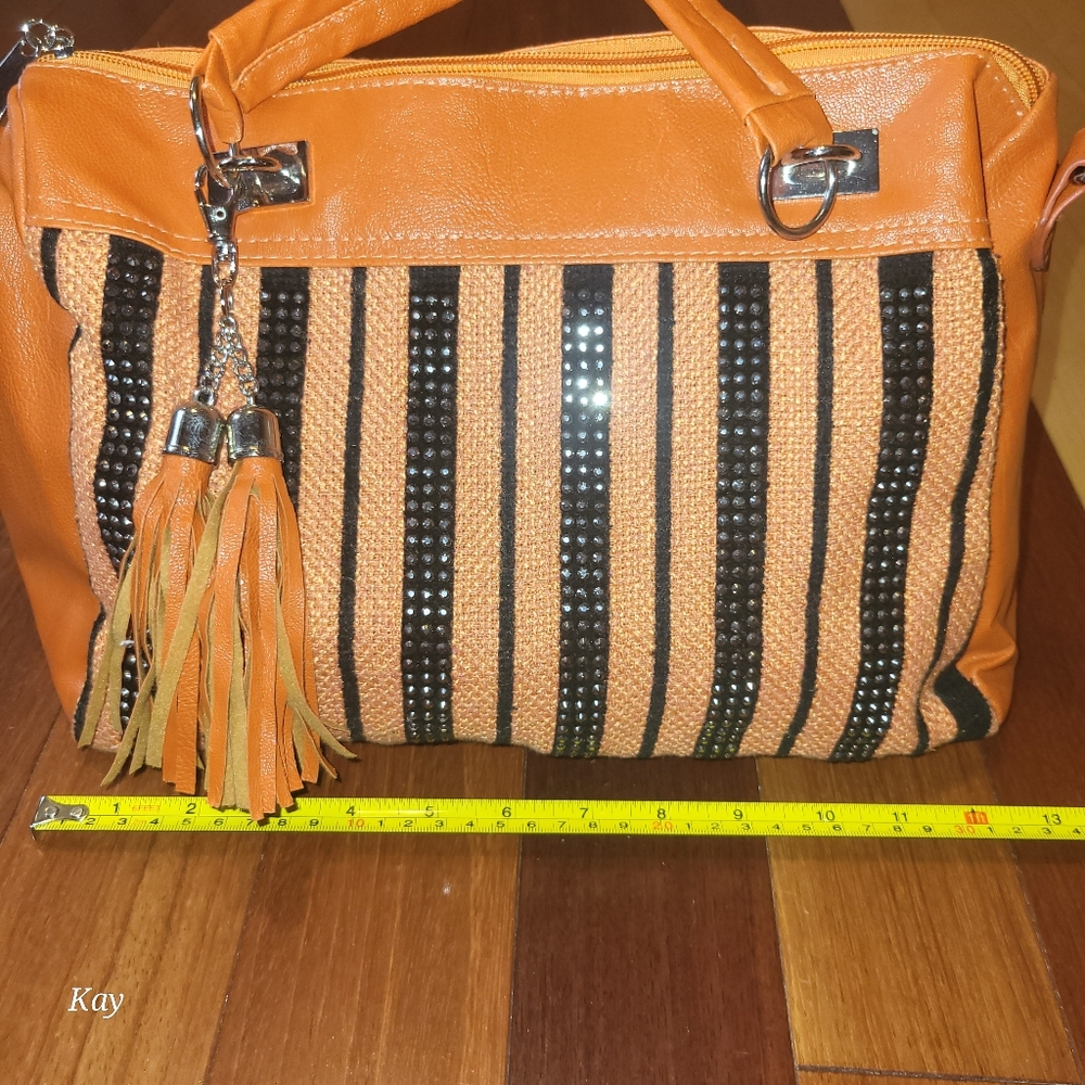 Black and orange purse